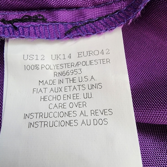 REGGIO Dress Vintage Gown Beaded Purple Maxi Colorful Rhinestone Covered Fabric - Picture 10 of 13